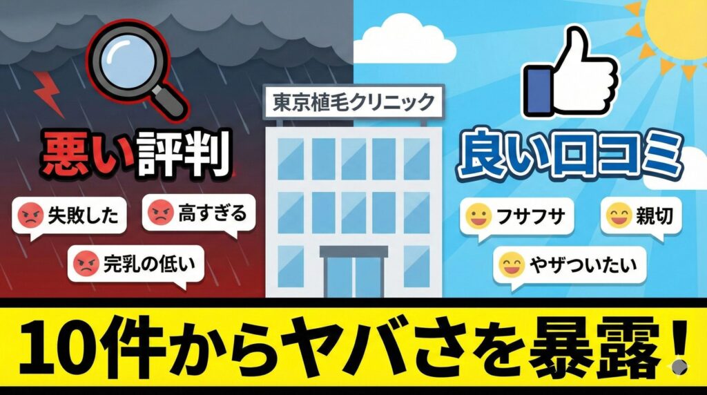 東京植毛クリニックの悪い評判＆良い口コミ10件からヤバさを暴露！