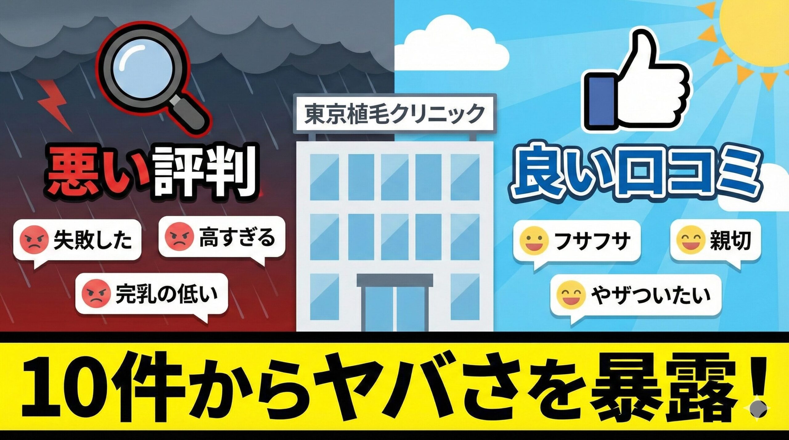 東京植毛クリニックの悪い評判＆良い口コミ10件からヤバさを暴露！