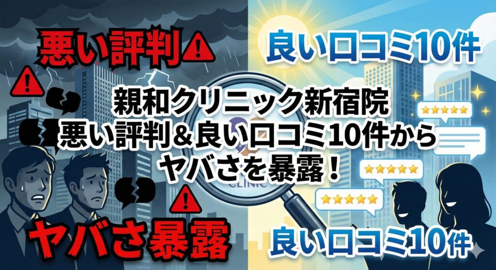 親和クリニック新宿院の悪い評判＆良い口コミ10件からヤバさを暴露！