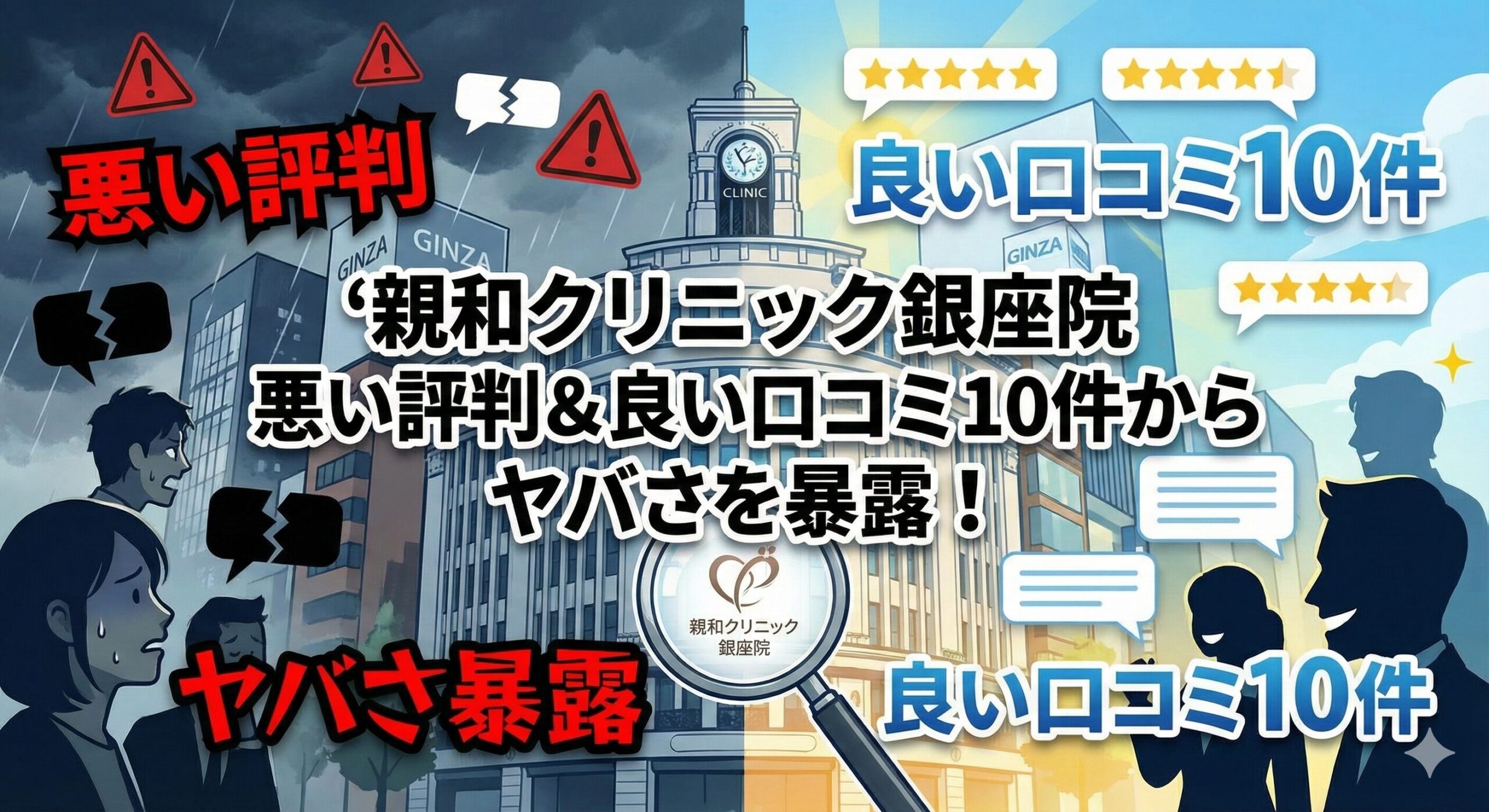 親和クリニック銀座院の悪い評判＆良い口コミ10件からヤバさを暴露！