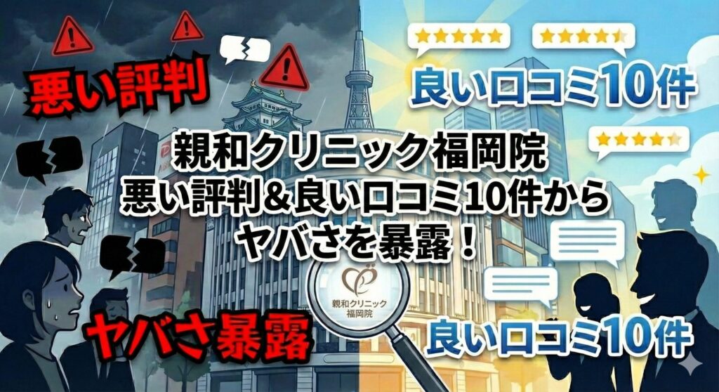 親和クリニック福岡院の悪い評判＆良い口コミ10件からヤバさを暴露！