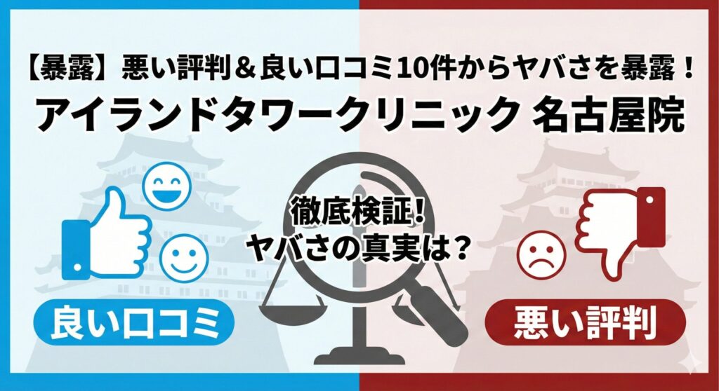 アイランドタワークリニック名古屋院の悪い評判＆良い口コミ10件からヤバさを暴露！