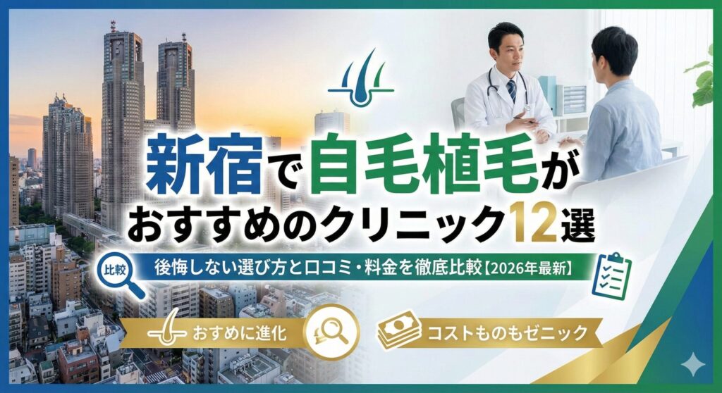 新宿で自毛植毛がおすすめのクリニック12選｜後悔しない選び方と口コミ・料金を徹底比較【2026年最新】