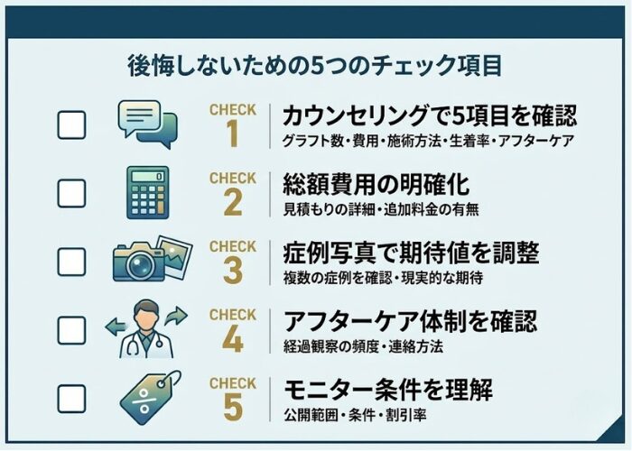 カミノクリニック5つのチェックポイント一覧