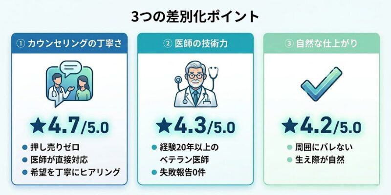 カミノクリニック3つの差別化ポイント