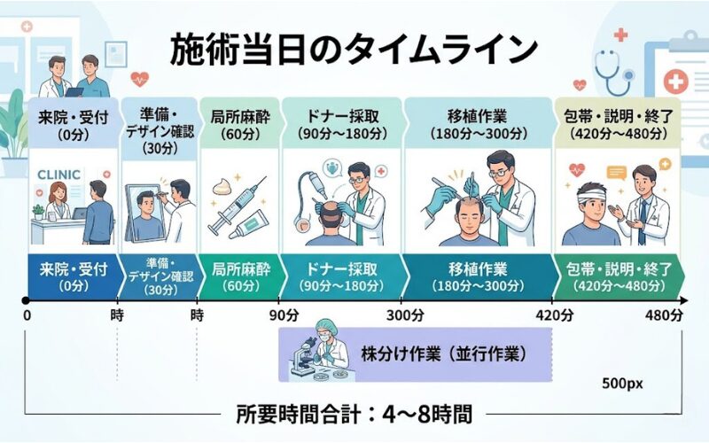 自毛植毛 施術当日のスケジュール詳細