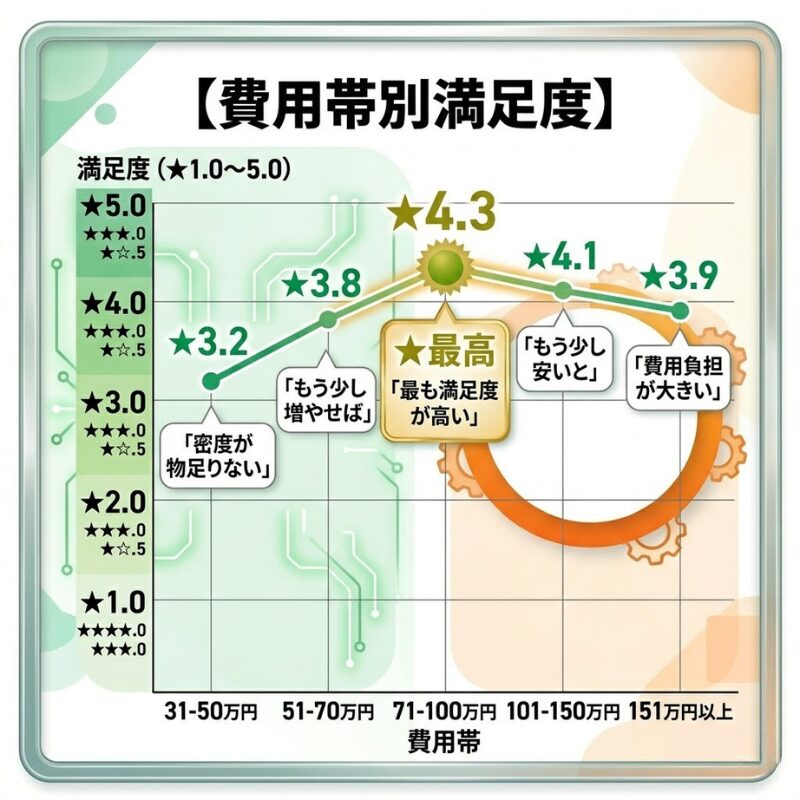 カミノクリニック_費用帯別満足度グラフ